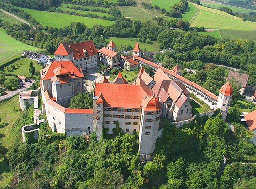 Luftaufnahme von Schloss Harburg