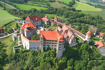 Luftaufnahme von Schloss Harburg