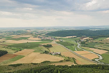 Ausblick vom Bock bei Harburg ins Ries