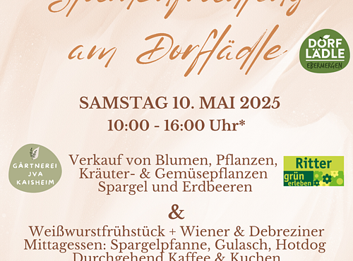 Eine bunte Einladung voller Blumen auf dem Flyer lädt dazu ein am 10.05. zu kommen