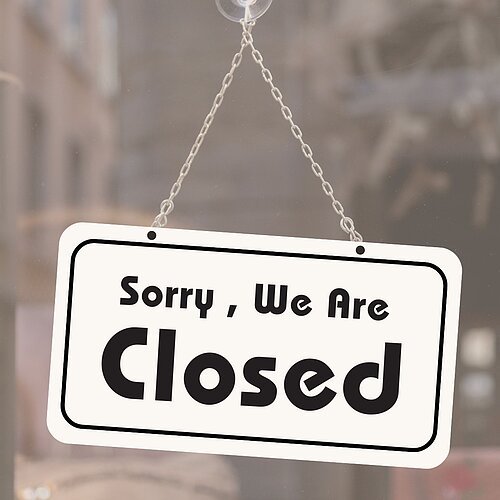 Sorry, we are closed Schild