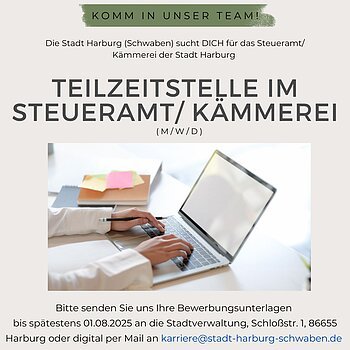 Stellenausschreibung für eine Teilzeitstelle im Steueramt