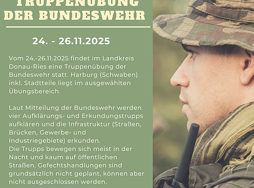 Infoplakat zur Truppenübung der Bundeswehr