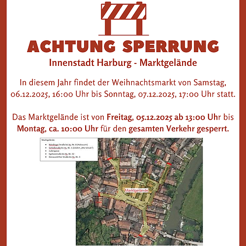 Infos wg. der Sperrung bzgl. des Weihnachtsmarktes