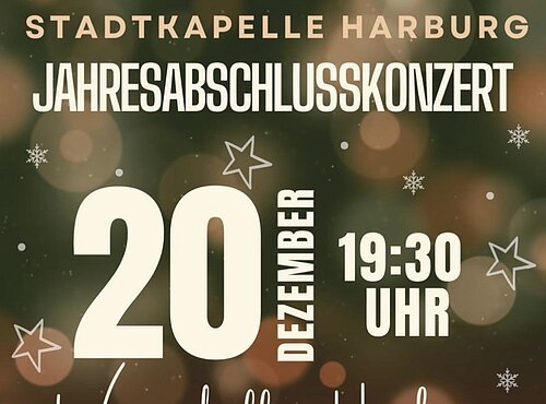 Infoplakat zum Jahresabschlusskonzert der Stadtkapelle Harburg