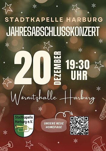 Infoplakat zum Jahresabschlusskonzert der Stadtkapelle Harburg