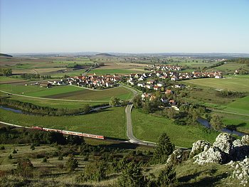 Blick vom Rollenbergring nach Heroldingen