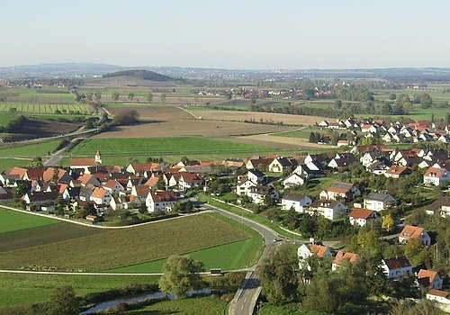 Blick vom Rollenbergring nach Heroldingen